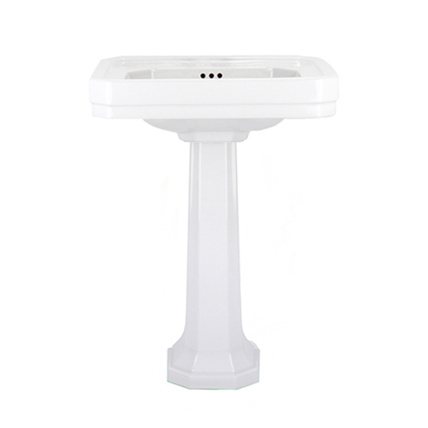 Art Deco 630mm basin & pedestal