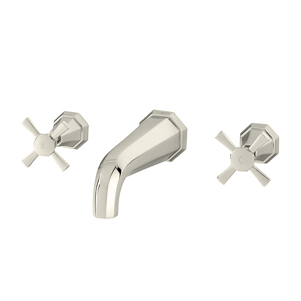 Deco wall-mounted bath mixer with crosshead taps