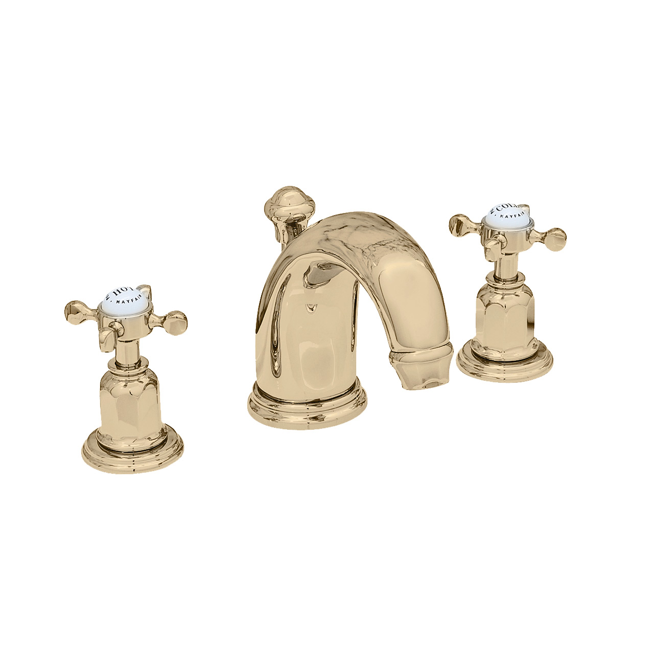3 hole basin mixer with high spout & crosshead taps