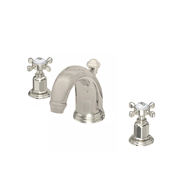 3 hole basin mixer with high spout & crosshead taps