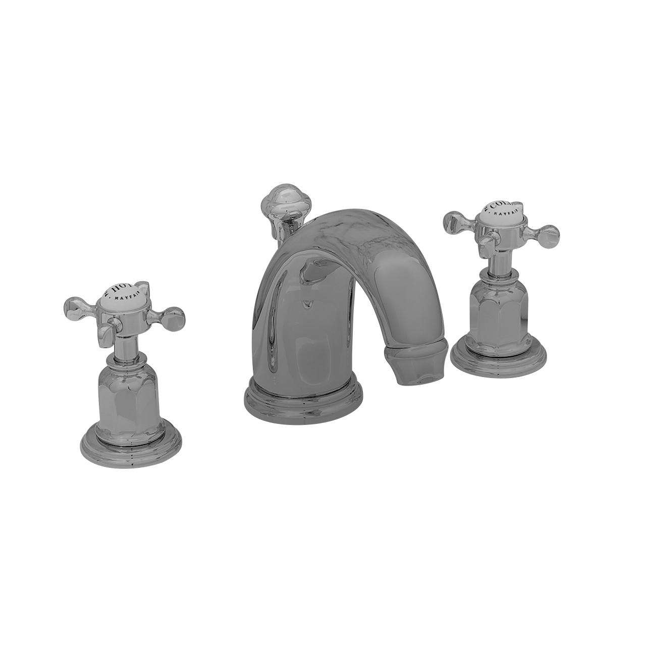 3 hole basin mixer with high spout & crosshead taps