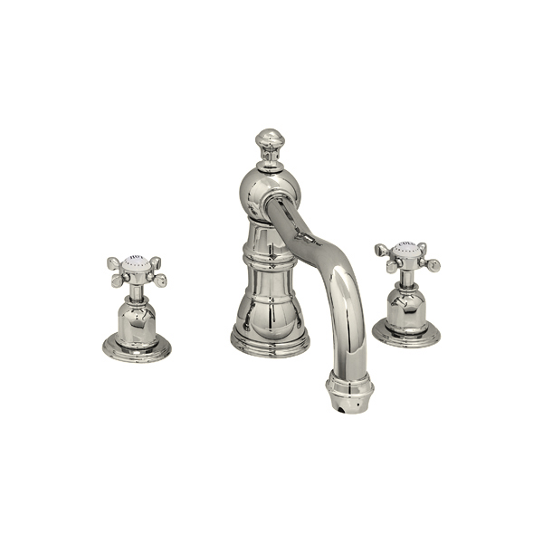 3 hole bath mixer with country spout & crosshead taps