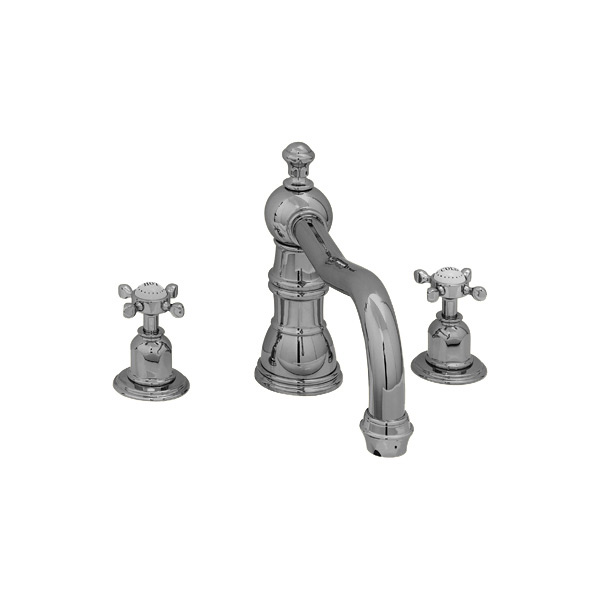 3 hole bath mixer with country spout & crosshead taps