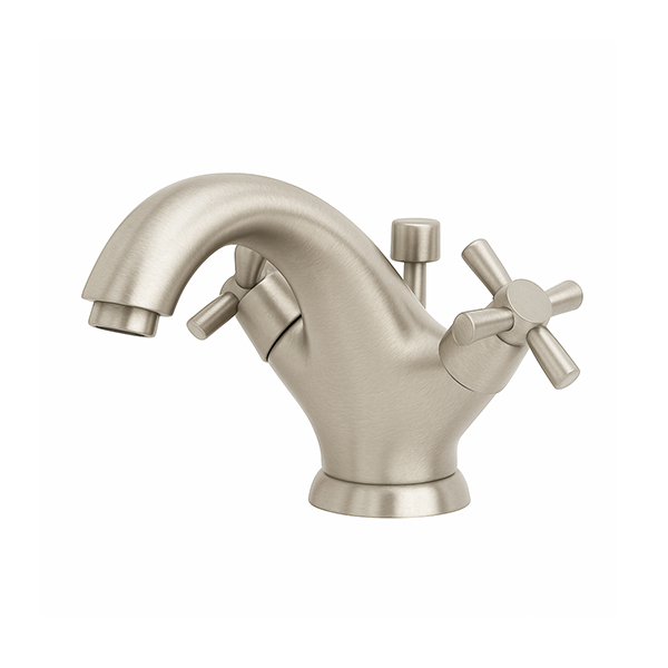 Langbourn monobloc basin mixer with crosshead taps