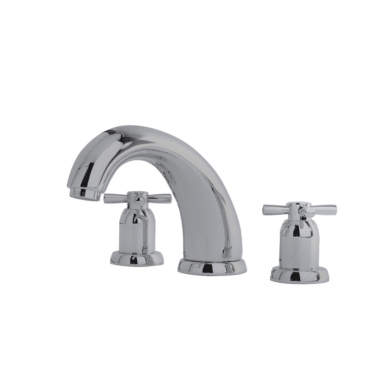 Langbourn 3 hole bath mixer with 175mm high spout & crosshead taps