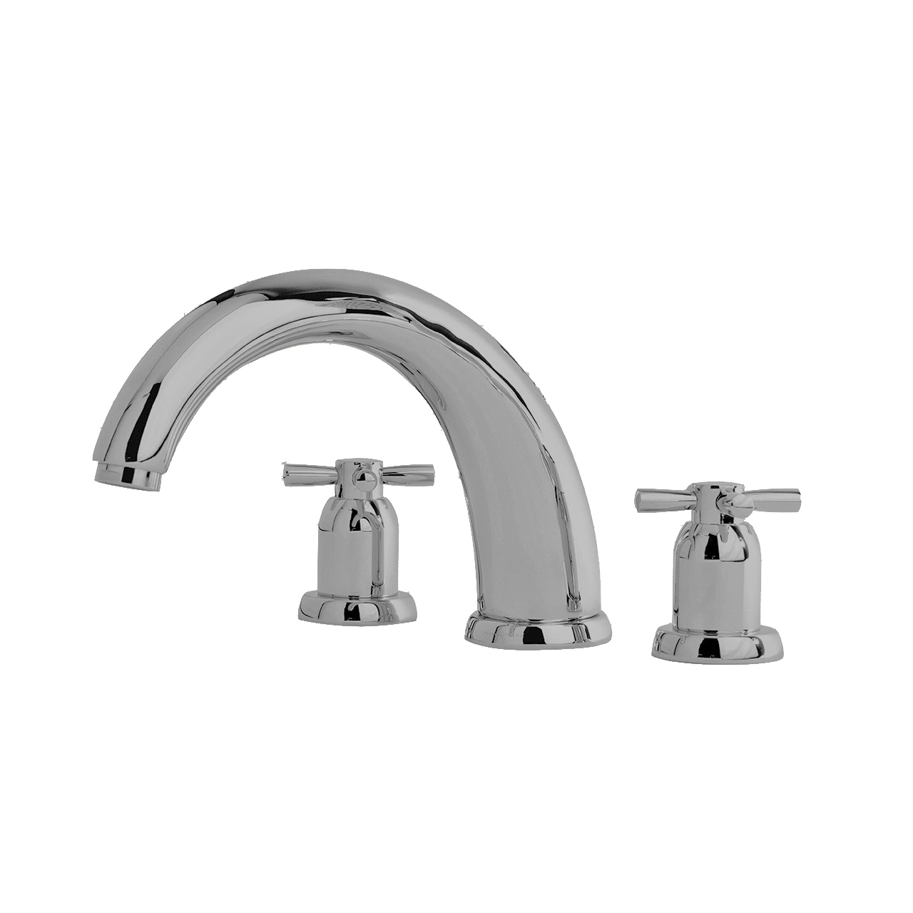 Langbourn 3 hole bath mixer with 260mm high spout & crosshead taps