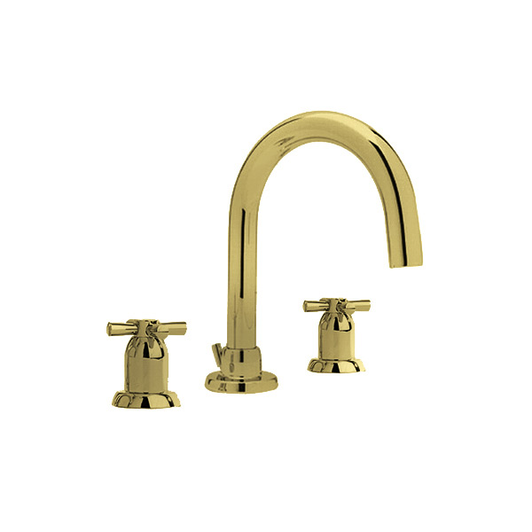 Langbourn 3 hole basin mixer with tubular spout & crosshead taps