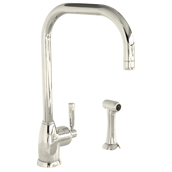 Mimas 1 hole sink mixer with square spout, single lever tap & spray rinse