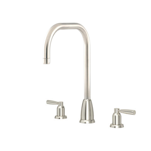 Callisto 3 hole sink mixer with square spout & metal lever taps