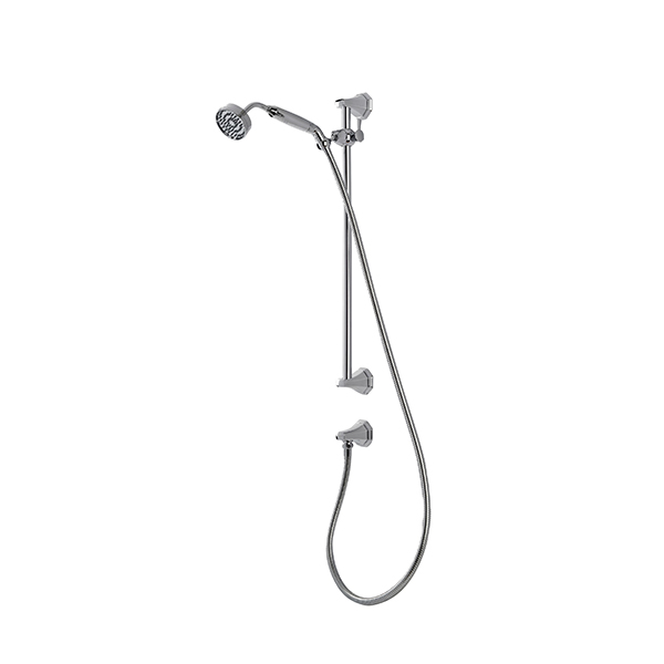 Deco handshower & hose on sliding rail with wall outlet