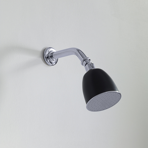 Rockwell 100mm shower rose with option of painted finish on 145mm angled arm with swivel