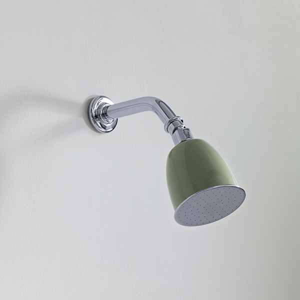 Rockwell 100mm shower rose with option of painted finish on 145mm angled arm with swivel