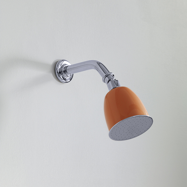 Rockwell 100mm shower rose with option of painted finish on 145mm angled arm with swivel