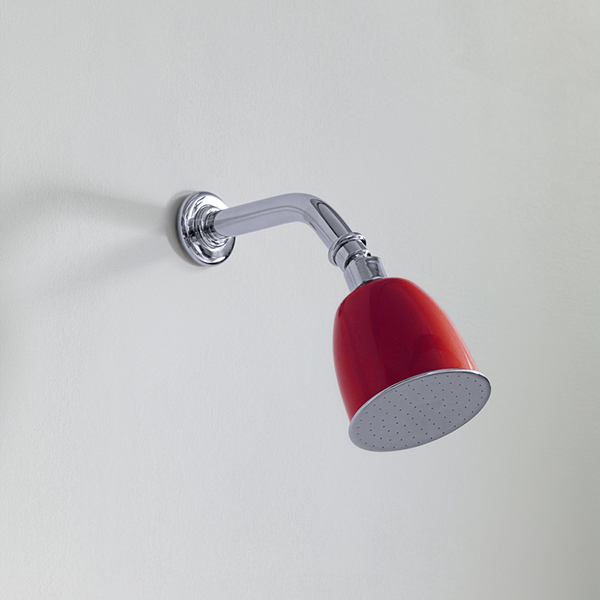 Rockwell 100mm shower rose with option of painted finish on 145mm angled arm with swivel