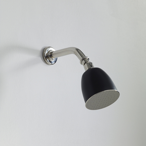 Rockwell 100mm shower rose with option of painted finish on 145mm angled arm with swivel