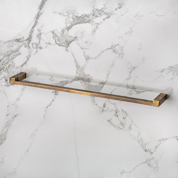 Cut solid brass towel rail 