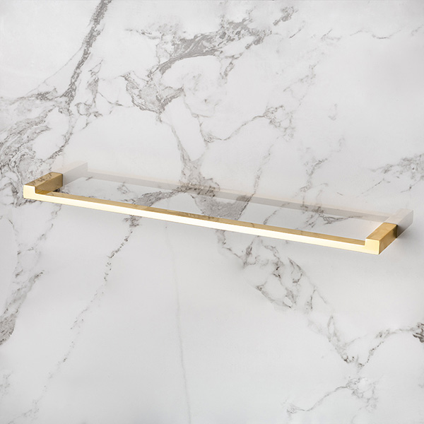Cut solid brass towel rail 