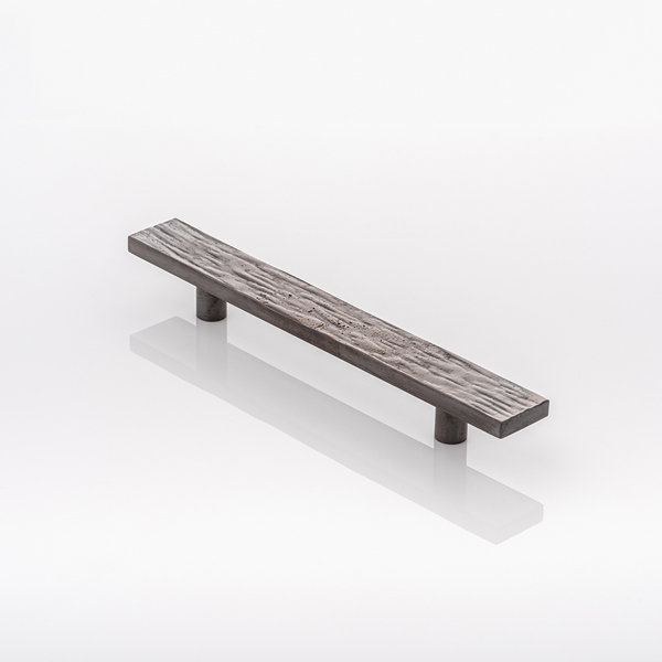 Molten texture solid bronze cabinet handle 