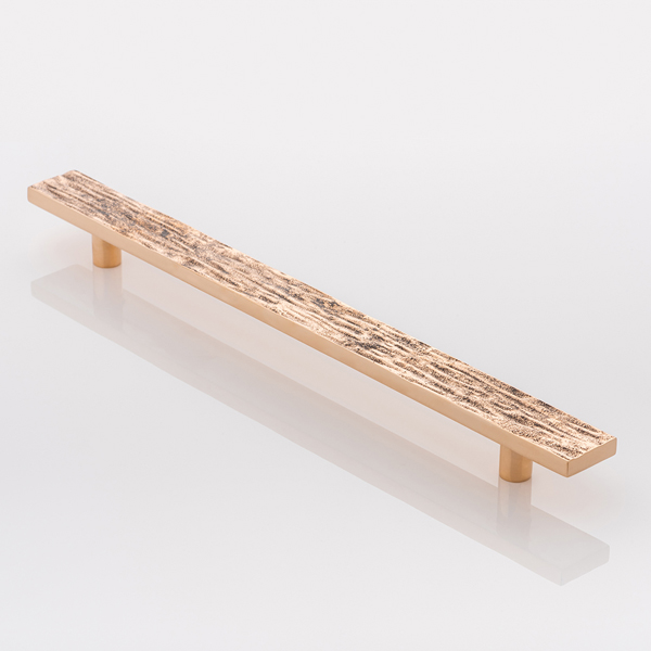 Molten texture solid bronze cabinet handle 