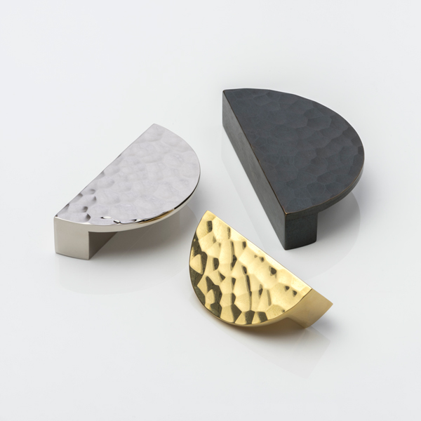Hammered semi circular cabinet handle