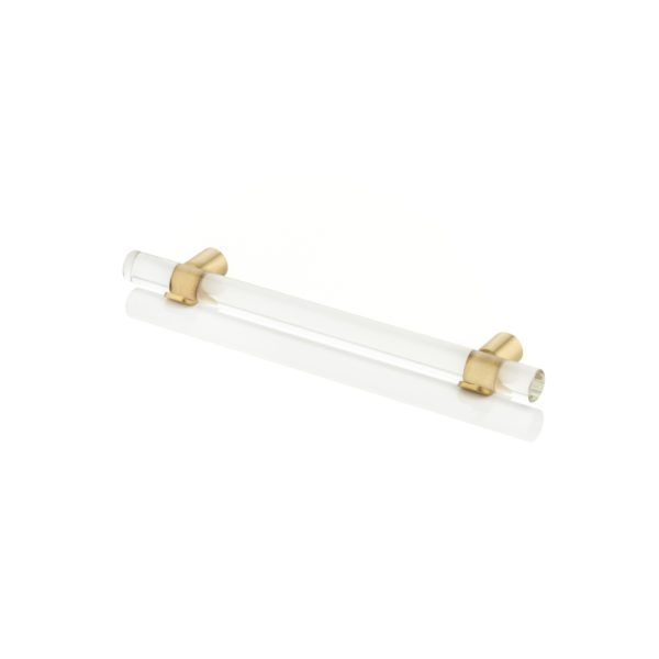 Snug glass cabinet handle with solid brass stems