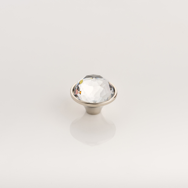 Portia solid brass & faceted glass cabinet pull