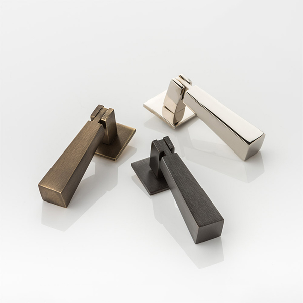 Square tapered drop solid brass swing cabinet pull