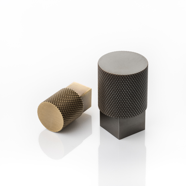 Ashworth solid brass cabinet pull with diamond knurl