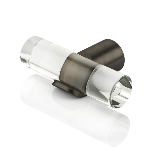 Snug T-Bar Solid Brass & Glass Cabinet Pull