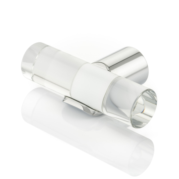 Snug T-Bar Solid Brass & Glass Cabinet Pull