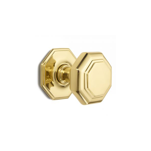 Flat Octagonal Centre Door Knob 102mm Knob, 102mm Rose