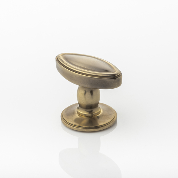 Tewkesbury solid brass door knob with traditional rose