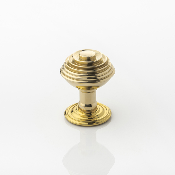 Franklin solid brass door knob with ornate rose