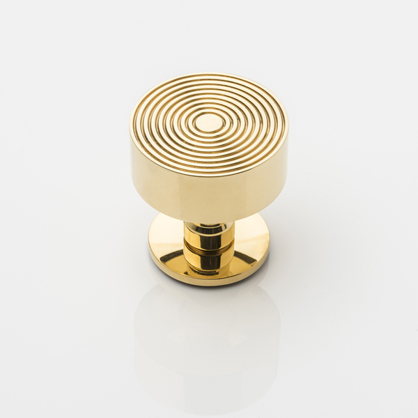 Fowler solid brass door knob with round rose