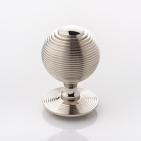 Granville solid brass door knob with reeded rose