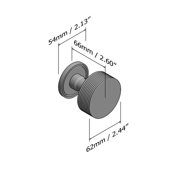 Arnett II solid brass door knob with grooved rose