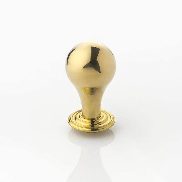Roland II solid brass door knob with ornate rose