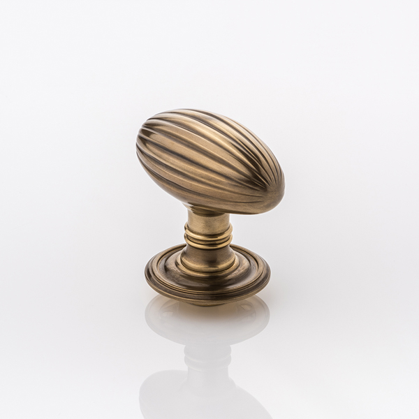 Fentiman II solid brass door knob with ornate rose