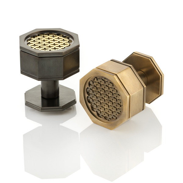 Fitzherbert Solid Brass Door Knob with octagonal rose