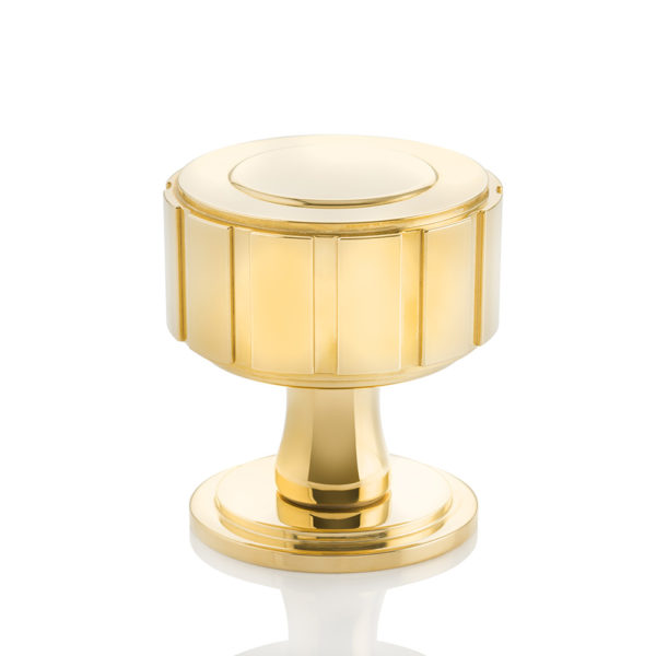 Boyle solid brass door knob with round stepped rose