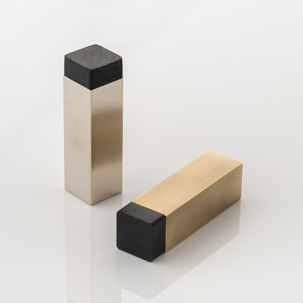 Cube solid brass wall-mounted door stopper