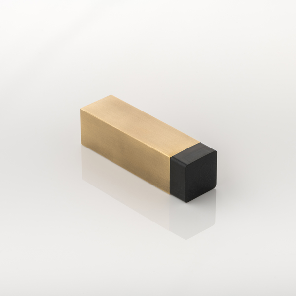 Cube solid brass wall-mounted door stopper
