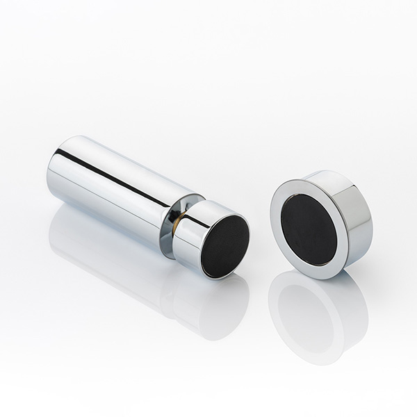 Solid brass wall-mounted magnetic door stop with leather