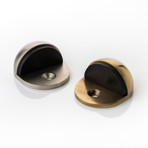 Solid brass floor mounted domed door stopper