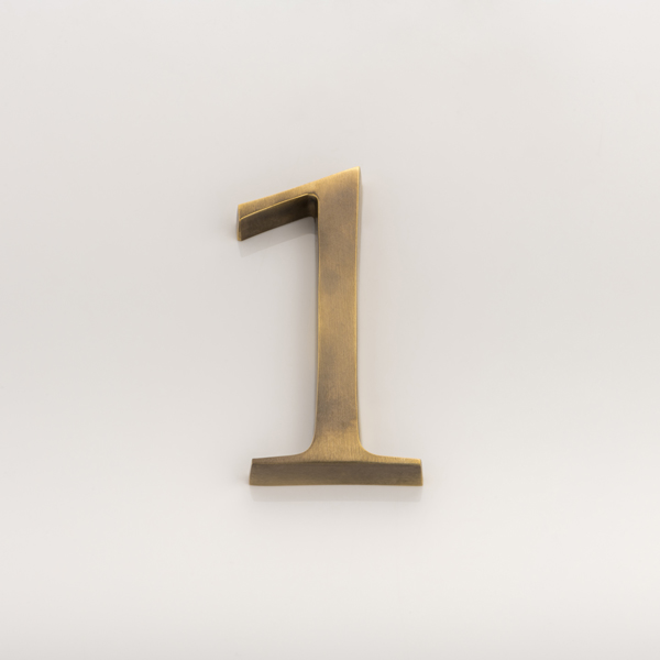Solid brass numeral (1)