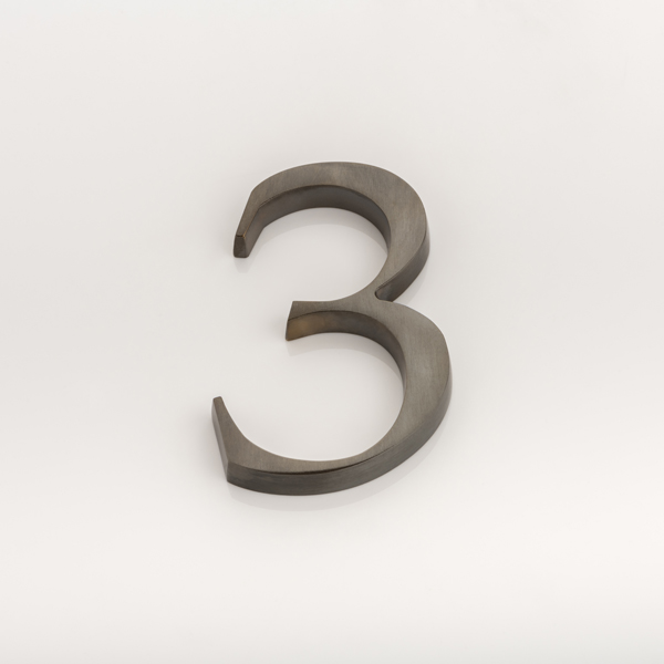 Solid brass numeral (3)