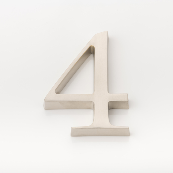 Solid brass numeral (4)