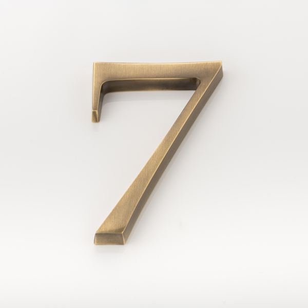 Solid brass numeral (7)