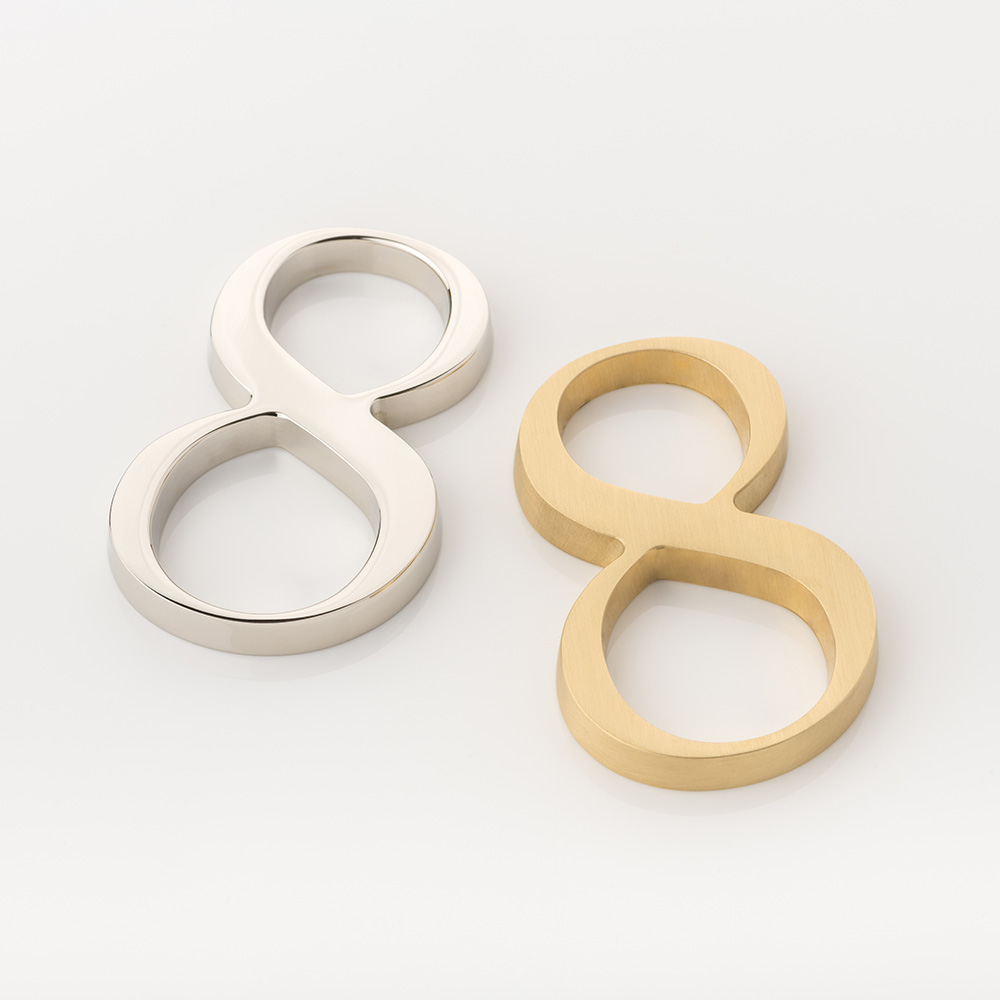 Solid brass numeral (8) 