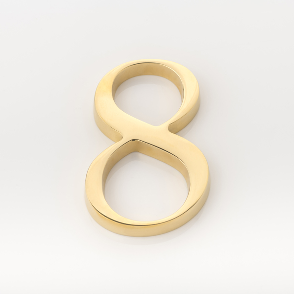 Solid brass numeral (8)